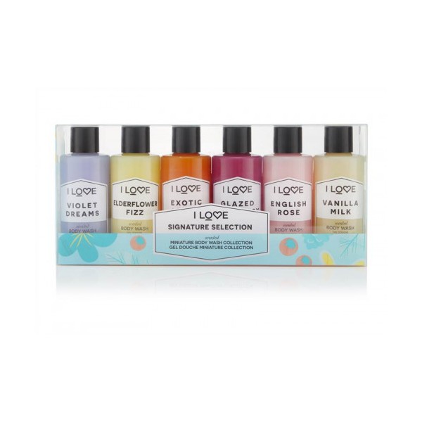 I Love Signature Selection Miniature Body Wash Collection, 6x100ml