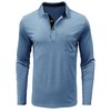 Men's Long Sleeve Polo Shirts with Pocket, Casual Classic Button