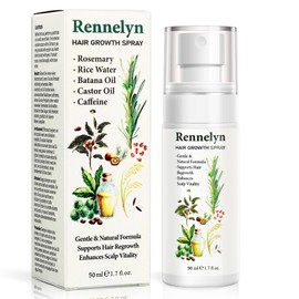 Natural Hair Growth Oil Spray: Rosemary Castor Batana Oil with Rice Water Lotion for Hair Thickening For Women 60ML