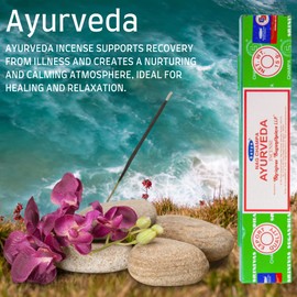 Satya Nag Champa Ayurveda Incense Sticks | x1 pack | comes with SAMASIA bookmark | Incense can be used for Aromatherapy, Spa, Yoga, Weddings, Meditation, Healing, Positivity and Relaxation