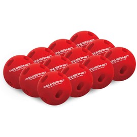 PowerNet Micro Crushers Limited Flight Training Baseballs 12 PK | Batting Practice Ball for Pre-Game Warm Ups and Hitting Drills | Better Eye Coordination for Speed & Power (Red)