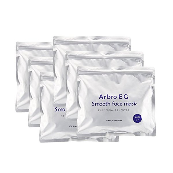 STAY FREE Albro EG Smooth Face Mask, 240 Count (40 Sheets x 6 Bags)