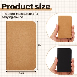 Outus 90 Pcs Small Notebooks Bulk 4 x 2.5 Inch Mini Pocket Notebook Lined Wallet Notepads Mini Journal Memo for Kids Students Teachers Traveler School Supplies, 30 Sheets 60 Pages(Brown, Black)