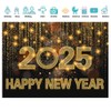 SJOLOON 2025 Happy New Year Backdrop Gold Glitter Backdrop for