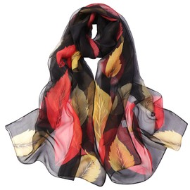 BLURBE Chiffon Scarf Women - Ladies Scarves Lightweight Floral Print Chiffon Scarfs Shawls and Wraps for Womens Spring Autumn