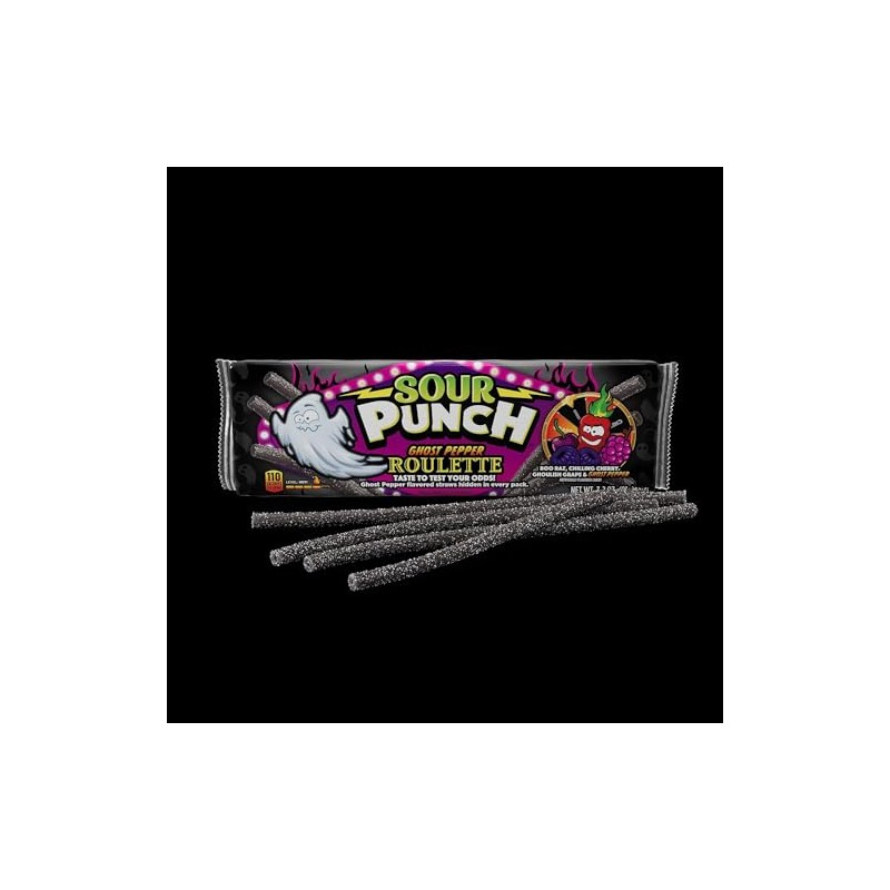 SOUR PUNCH® Ghost Pepper Roulette Straws 24/3.2oz Tray