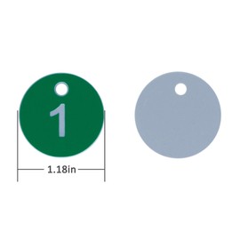 StayMax Plastic ID Number Tags Engraved Tags Key Tags Without Key Rings (1-100, Green)