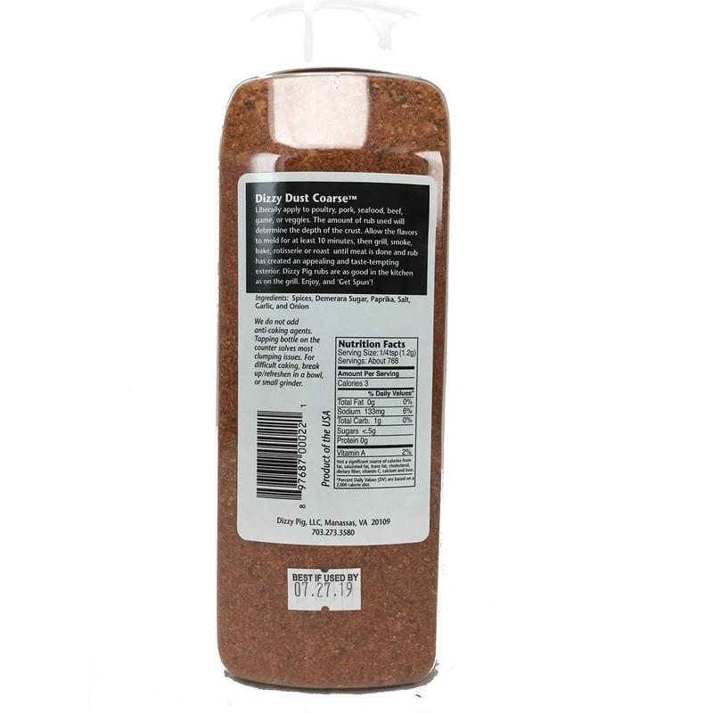 Dizzy Pig Dizzy Dust Coarse Grind BBQ Rub Seasoning Spice