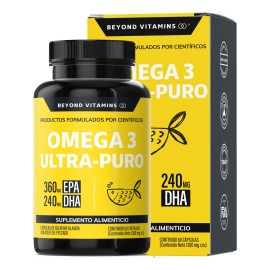 Omega 3 Premium 1000mg Suplemento Alimenticio Aceite De Pescado Como Tg Beyond Vitamins Sin Sabor Sin Rellenos - Vitaminas Mujer / Hombre - 60 Cápsulas