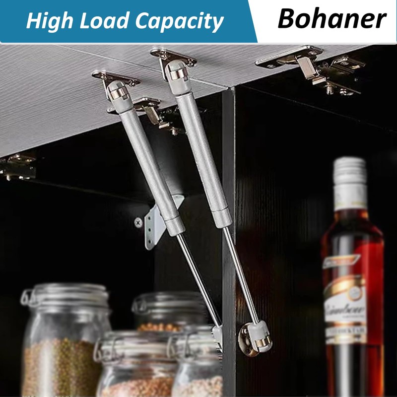 4Pcs Cabinet Door Hinges Lift Up Spring Flap Gas Strut