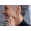 SILBERMOOS Women's Creole Earrings Clover Leaf Flowers Shiny Diamond-Coated 925