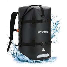 IDRYBAG Dry Bags Waterproof Backpack for Travel , Dry Bags for Kayaking Waterproof Bags for Boating Swimming Floating Paddle Boarding Submersible - Color: Gray, Size: 35L