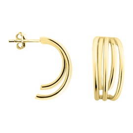 SOFIA MILANI - Women's Earrings 925 Silver - Bow Stud Hoop Earrings, Yellow Gold, No Gemstone