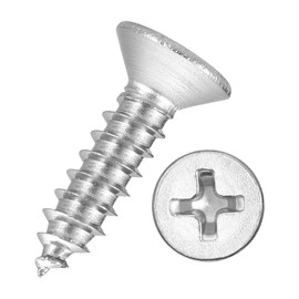 Kozelo 230pcs Phillips Flat Head Wood Screws - [#8x5/8"] 304 Stainless Steel Countersunk Self Tapping Screws for Furniture Assembly, Interior Trim, Outdoor Construction, Silver