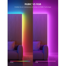 Govee RGBIC LED Strip 5 m, Bluetooth LED Strip, Segment Control, Music Sync, 64 Scene Modes, Controllable via App Control, Colour Changing, Suitable for Home, Bedroom, Gaming, 5 m