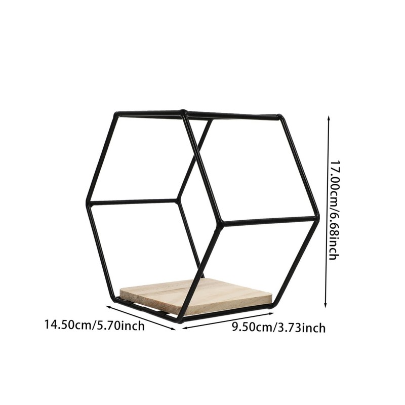 Parliky Sleek Hexagon Wire Shelving Iron Wall Shelf for Plant