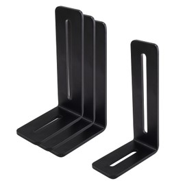 Biaungdo 101x60x30mm/4 x 2⅜" x 1⅛" Adjustable Right Angle Brackets L-Shape Corner Brace Support Black-(4 Pcs)