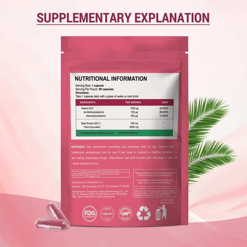 Beetroot & Vitamin B12 Complex – 18000mg Beetroot + 2000mcg