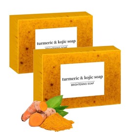 Kojic Turmeric Face Soap, Kojic Soap, Face Cleansing Soap, Turmeric Face and Body Soap, Kojic Face and Body Soap:_2PC
