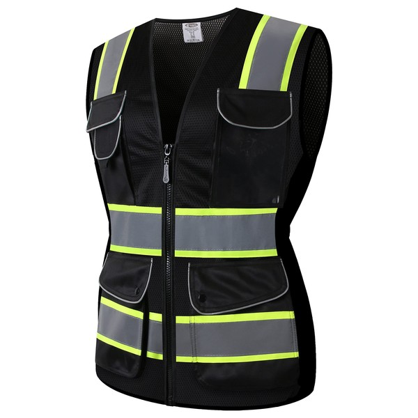 JKSafety 9 Pockets Women Hi-Vis Reflective Safety Vest | Mesh