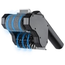 Electric Grill Brush, 350 RPM BBQ Grill Cleaner with 2- in-1 Cleaning Heads, 2600mAh Rechargeable Power Grill Scrubber for Outdoor Flat Top, Cast Iron, Barbecue Grates, Black