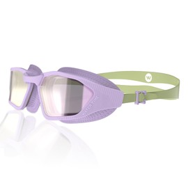 WATER TIME Kids Swim Goggles,Swimming Goggles for Kids 8-14,No Leaking UV Protection Wide View Wateproof in Water pool. (Purple & Green Buddy)