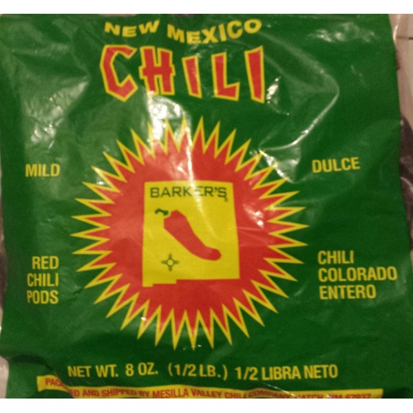 Barkers MILD Red Chili Pods From Hatch, New Mexico (8 oz.)