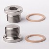 (2-Pack) M18x1.5 Stainless Steel Sensor Plug with Copper O-Ring -