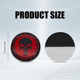 QZTYTY 4PCS Car Wheel Center Hub Cover, Center Caps for Rims, Waterproof & Rustproof Automotive Accessories Decals, Universal Car Accessories Hub Caps Compatible with Cars (Red/Balck Skull)