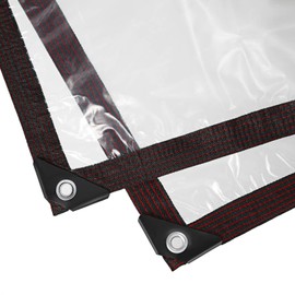 Clear Dustproof Waterproof Thicken Cover Tarp Plastic Tarps Heavy Duty Anti-Aging Insulation PE Tarp with Elastic Rope for Garden Furniture Cars Opening Storage Garden Furniture (6.5 x 6.5 Feet)