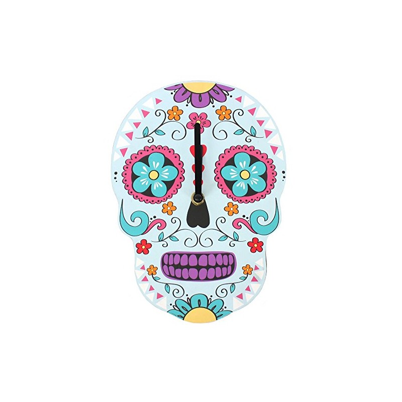 Something Different Candy Skull Clock, Pink
