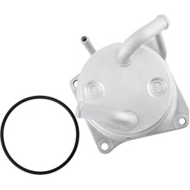 YMAUGP Engine Oil Cooler Upgraded 4 Ports CVT Transmission Oil Cooler Compatible with 2007-2012 for Nissan Sentra 2011-2014 for Nissan Juke 2008-2013 for Nissan Rogue 216061XF0A 216063TX0A