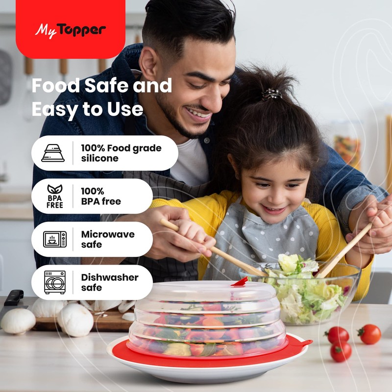 MyTopper Collapsible Microwave Food Plate Cover Lid – Microwave Splatter