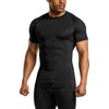 ATHLIO Men's 3-Pack Cool Dry Compression Shirts, Short Sleeve Sports