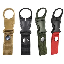 Bottle Holder for Belts, Pack of 4 Water Bottle Buckle Bottle Holder Clips Nylon Tactical Keyring Carabiner Hook for Camping Hiking Travel Fishing
