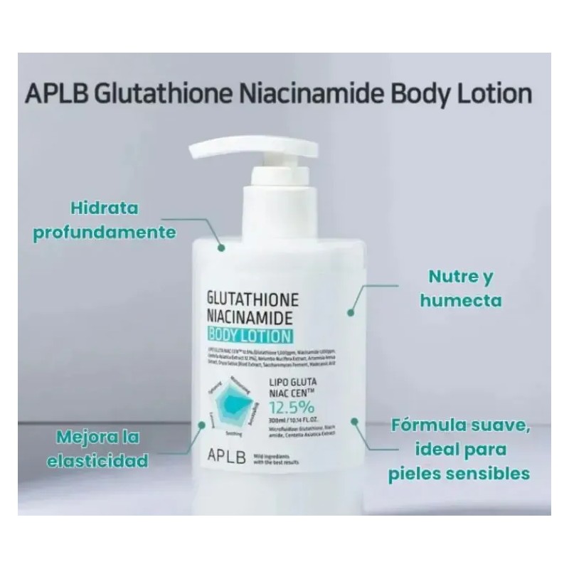 Aplb Crema Loción Corporal Glutation Niacinamida 300ml