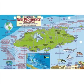 FrankosMaps New Providence the Bahamas Mini-map & Reef Creatures Identification Guide - Fish ID