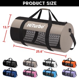 Hiturbo Mesh Duffel Bag, Dive Bags Travel Beach Gear Diving Duffels Luggage for Scuba, Surfing and Snorkeling (Grey)