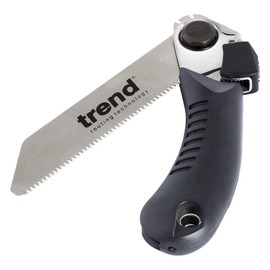 Trend Folding Flush Saw, 120mm Carbon Steel Blade, Flush Cut Trimming for Dowels & Joints, FFS/120