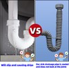 KLHCDUO Flexible Sink Drain, Hose,1-1/2 "Drain Universal Adjustable P-Trap for