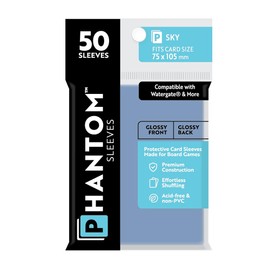 Phantom Sleeves: "Sky Size" (75mm x 105mm) - Gloss/Gloss (50) (Compatible with: Watergate® and More)