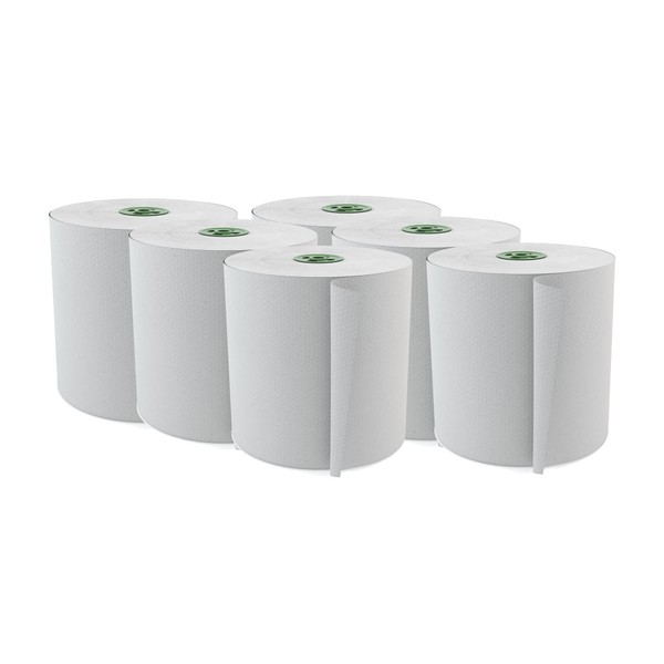 Cascades® 100% Recycled Ultra White Hardwound 7 1/2" Roll Towel For Tandem®, 775' Per Roll, Case Of 6