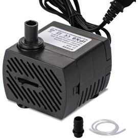 alizzy 95 GPH Ultra Quiet Small Water Pump (360 L/H, 5 W) Long-Life Mini Submersible Water Pump with Tubing for Fountain, Aquarium, Fish Tank, Pet Fountain, Pond, Water Table and Hydroponic