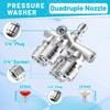 Quadruple Pressure Washer Tips, 4 in 1 Power Washer Nozzle,