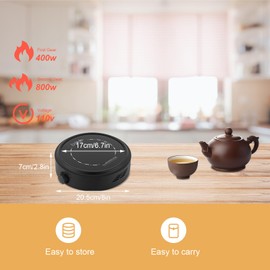 Mini Electric Stove, Portable Round Hot Plate, Electric Ceramic Stove, Multifunction Home Heater for All Flat-bottomed Utensils Ceramic for Making Tea, Coffee (Black)