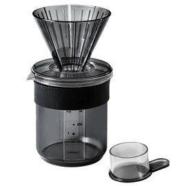 &NE NKW-373 Tritan Dripper & Server, Black, 15.2 fl oz (430 ml), 1 to 2 Cups, Made in Japan, Coffee Set, Includes Spoon, Portable, Compact, Break-Resistant, Graduated, Camping, Holds All Parts, Resin,