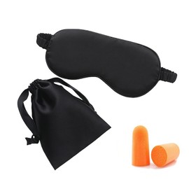 Eye Mask for Sleep, Silk Eye Mask, Fully Blackout, Breathable, No Pressure, Ear Plugs, Storage Bag Included, Portable, Convenient for Sleeping, Relieves Fatigue, Unisex, For Business Trips, Travels