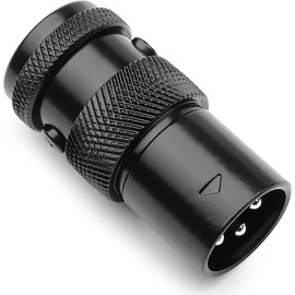 Squareplug SPX-MBK, Low Profile Heavy Duty Male 3 Pin XLR Plug, Black