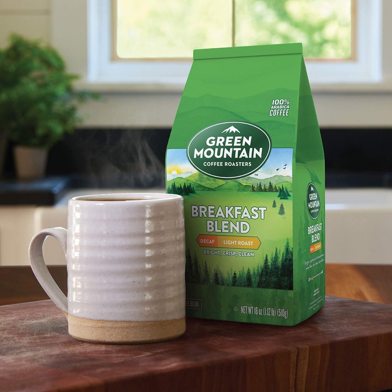 Green Mountain Coffee Roasters Breakfast Blend Decaf, Whole Bean Coffee,