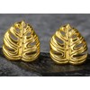 Mini Stud Earrings Leaf Monstera – Gold-Plated Silver 925 Sterling